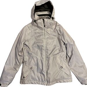 Ladies Gray Snow/Ski Jacket removable adjustable hood and liner Size Small